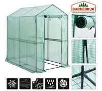 GARDEBRUK® Serre de Jardin Plastique 2,23m² 4 étagères Porte Enroulable Protection Serre Tomate hivernage légume Plante Fleur 190x186x120cm