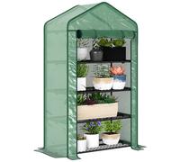 Serre de jardin balcon étagère serre 4 niveaux acier bâche PE haute densité vert
