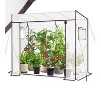 Serre de jardin blanche pour tomates et légumes - Entrée enroulable - 200x77x146/170 cm
