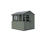 Serre de jardin combiné abri Darwin 68 - 4,5m - Vert aspect bois - KETER