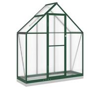 Serre De Jardin En Aluminium 169x58x202 cm Vert Polycarbonate | Résistant à la rouille, panneaux UV, base en acier de 7 cm, profil de 6 cm, gouttière, fenêtre 5 angles, porte à charnière