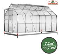 Serre de jardin en aluminium 7,22m² fondation incluse 380x190cm serre semis
