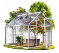 Serre de jardin en Aluminium avec 2 Fenêtres 7,6 m³ sans Fondation abri plantes