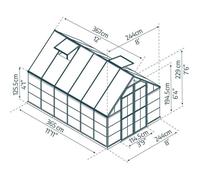 Serre de jardin en aluminium vert et polycarbonate Balance 9m²