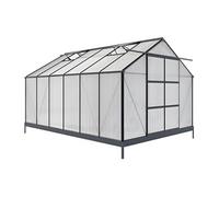 Serre de Jardin en polycarbonate de 13m² KALIDA avec embase - anthracite