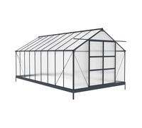 Serre de Jardin en polycarbonate de 16,9 m² avec embase - Anthracite - IXORA