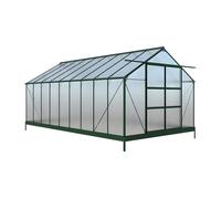 Serre de Jardin en polycarbonate de 16,9 m² avec embase - Vert - IXORA