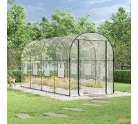 Serre de jardin en PVC et acier revêtu par pulvérisation Transparent 160 x 400 x 190 cm