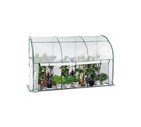 Serre de jardin hivernage murale adossee avec bache PE 300x100x180cm blanc