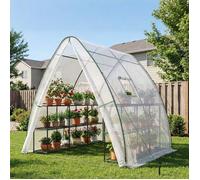 Serre de Jardin-LARMNEE-Protection pour Tomates-Tente Abri Maraîchère-180 x 180 x 200 cm-Bâche en PE-Blanc