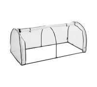 Relaxdays Serre de Jardin, Fer, Porte Enroulable avec Fermetures éclaires, bâche en PE, HLP : 80x100x200 cm, Blanc/Noir