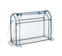 Relaxdays Serre de Jardin avec bâche en PVC, Porte Enroulable, HxLxP : 92x124x42 cm, système d'emboîtement, Transparente