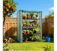 Serre de jardin - Mini Serre 130x70x170cm - Structure acier - Bâche PE respirante - Porte zippée enroulable