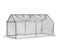 Outsunny Serre de Jardin, Mini Serre, 2 fenêtres zippées et enroulables, Couverture en Plastique, Cadre en Acier, 120 x 60 x 60 cm, Transparent