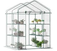 serre de jardin Outsunny Acier 143x143x195cm Transparent