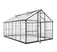 Outsunny Serre de Jardin en Aluminium Polycarbonate, Serre avec fenêtres supérieures réglables, Porte battante et gouttières, abri extérieur résistant aux intempéries pour Plante Fleur Transparent