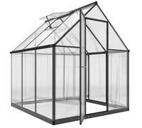 Outsunny Serre de Jardin en Aluminium Polycarbonate, Serre avec fenêtre réglable Porte battante, abri extérieur résistant aux intempéries pour Plante Fleur Potager semis, Transparent
