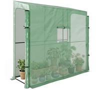 Serre de jardin - Outsunny - PE bâche renforcée 135 g/m² 2 portes zippées intérieur extérieur - acier - 200x80x200cm - vert