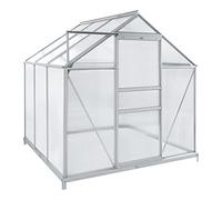Serre de Jardin Protection Intempéries pour Fleurs Légumes Herbes Fenêtre Porte Coulissante Acier Aluminium Polycarbonate 190 x 190 cm 3,61 m² Transparent