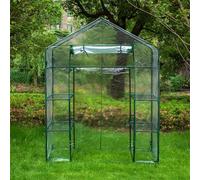 Serre de Jardin PVC, Serre de Balcon, bâche renforcée, châssis en Acier, Serre d'hivernage Maison Plusieurs Tailles Balcon et terrasse, intérieur et extérieur (143x73x195cm A)