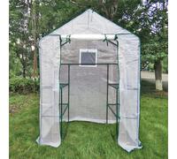 Serre de Jardin PVC, Serre de Balcon, bâche renforcée, châssis en Acier, Serre d'hivernage Maison Plusieurs Tailles Balcon et terrasse, intérieur et extérieur (143x73x195cm B)