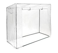 Relaxdays 10020036 Serre de jardin à tomates XL Bâche avec toit incliné Châssis et housse protection plantes 160 x 200 x 82 cm Tente légumes vert fleurs,Blanc