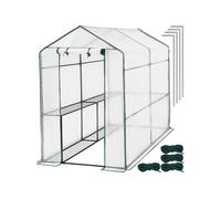 Serre de jardin souple 3,6 m³ avec 4 étagères blanc