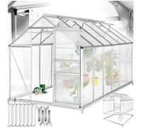 Serre de jardin - TECTAKE - Serre d'extérieur en polycarbonate surface 11,13 m³ porte coulissante 185 x 375 x 195 cm avec fondation