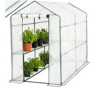 Serre de jardin - TECTAKE - Serre d'extérieur souple ANDREA structure en acier 3,6 m³avec 4 étagères 186 x 120 x 190 cm - Blanc