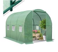 Serre de jardin - TECTAKE - Serre tunnel 11,4 m³ avec 6 fenêtres bâche résistante au gel et aux UVs 343 x 200 x 200 cm