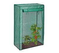 Serre de Jardin Tomate, Lot de 2, Balcon, Protection, bâche, HLP 150x100x50 cm, Acier & Plastique, Vert