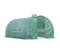 Serre de jardin tunnel 12 m² 4L x 3l x 2H m acier galvanisé renforcé diamètre 2,5 cm + PE haute densité fenêtres porte vert