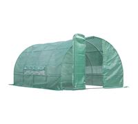 Serre De Jardin Tunnel 12 M² 4l X 3l X 2h M Acier Galvanisé Renforcé Diamètre 2,5 Cm + Pe Haute Densité Fenêtres Porte Vert