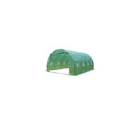 Vounot Serre de jardin tunnel 12 m² Vert - Acier galvanisé - Porte enroulable