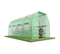 Serre de Jardin Tunnel 8m² - bâche armée - avec fenêtres latérales et Porte zipée
