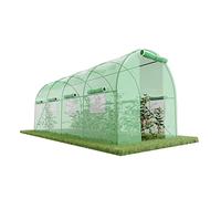 Serre de Jardin Tunnel 9m² - bâche armée - avec fenêtres latérales et Porte zipée