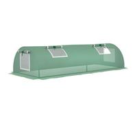 Serre de jardin - Tunnel de forcage 200x80x45 cm - Bâche renforcée - Structure acier - 4 fenêtres filetées
