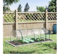 Serre de jardin - Tunnel de forcage - Protection plantes - Portée enroulable - Structure acier - Bâche PVC - 250x100x80cm - Vert