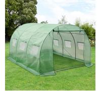 Serre de jardin tunnel Dornbirn en acier et polyéthylène 300 x 300 x 200 cm vert [en.casa]