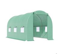 Outsunny Serre de Jardin Tunnel 4,5L x 2l x 2H m châssis Tubulaire Acier galvanisé renforcé 1,8 cm 6 fenêtres 1 Porte Vert