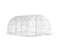 Outsunny Serre de Jardin Tunnel 4 x 3 x 2 m 12 m² avec Porte à charnières bâche en PE 150 g/m² pour Légumes Plantes Fleurs