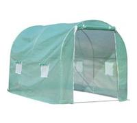 Outsunny Serre de Jardin Tunnel Surface Sol 6 m² 3L x 2l x 2,10H m châssis Tubulaire renforcé Porte zippée 4 fenêtres enroulables Vert