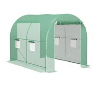 Serre De Jardin Tunnel Surface Sol 6 M² Châssis Tubulaire Renforcé Vert