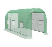 Outsunny Serre de jardin tunnel 8 m² (4x2x2,05 m) châssis tubulaire renforcé Vert