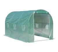 Outsunny Serre de Jardin Tunnel en Acier Vert 400 x 200 x 210 cm