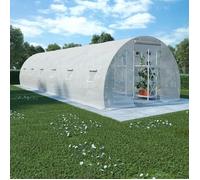 Serre de jardin - vidaXL - 27 m² - 900x300x200 cm - Blanc - Tissu maillé PE 170 g/m² - Acier galvanisé