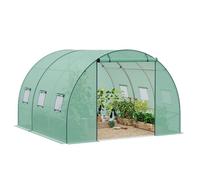 Serre de Jardin WOLTU, Grand espace 300x300x200cm, en Tube d’Acier Galvanisé et PE, Vert W0UETT0811