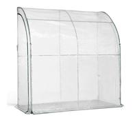 Serre d'hivernage murale avec porte TERRE JARDIN 100 cm de profondeur 2 m² acier et polyéthylène 130 g/m² transparent