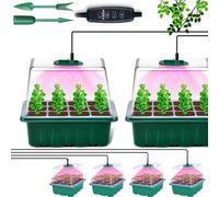 Serre d'intérieur avec lampe pour plantes, 4 pièces mini serre kit de culture avec lumière, serre d'intérieur petit kit de culture de plantes