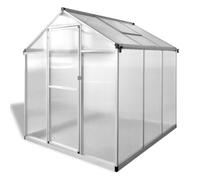 Serre en aluminium 3,46 m² polycarbonate | Panneaux à double paroi, résistants aux UV, isolation thermique, système de gouttière, montage facile